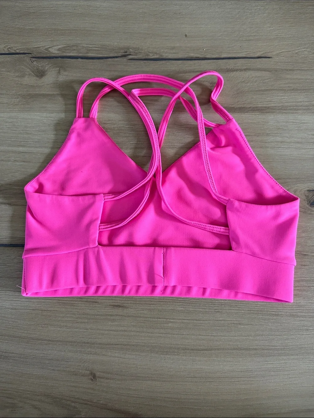 Neon Pink Strappy Sports Bra